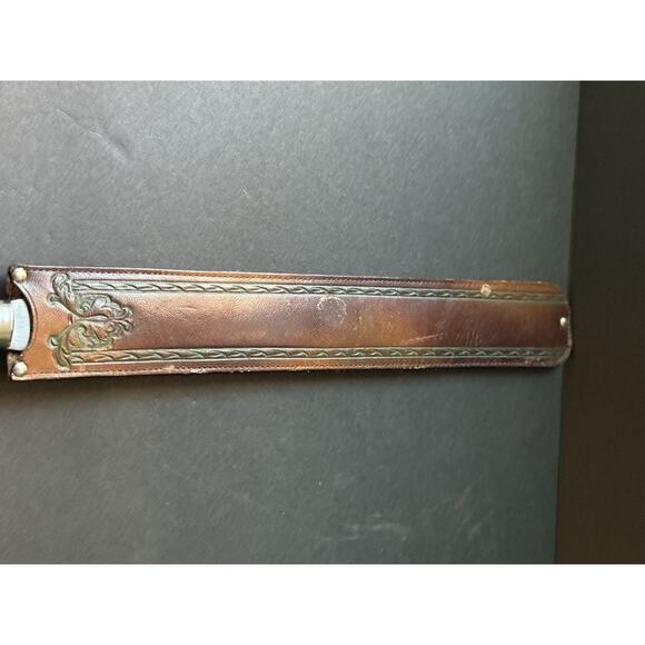 Vintage Pepperidge Farm Handle Knife Leather Embossed Case Country Farmhouse - Picture 4 of 11